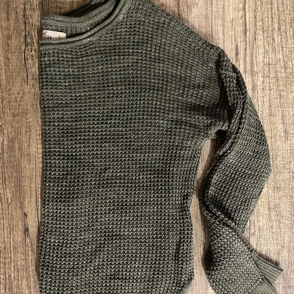 Forest Green Knit Hollister Crewneck - Picture 4 of 4